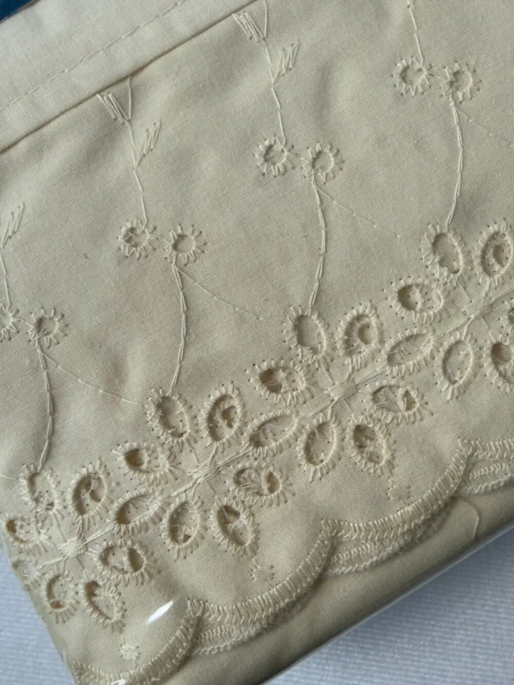 Vtg 1985 Dan River Celanese Fortrel 3 PC Twin Sheet Set Deanna Beige Eyelet Lace